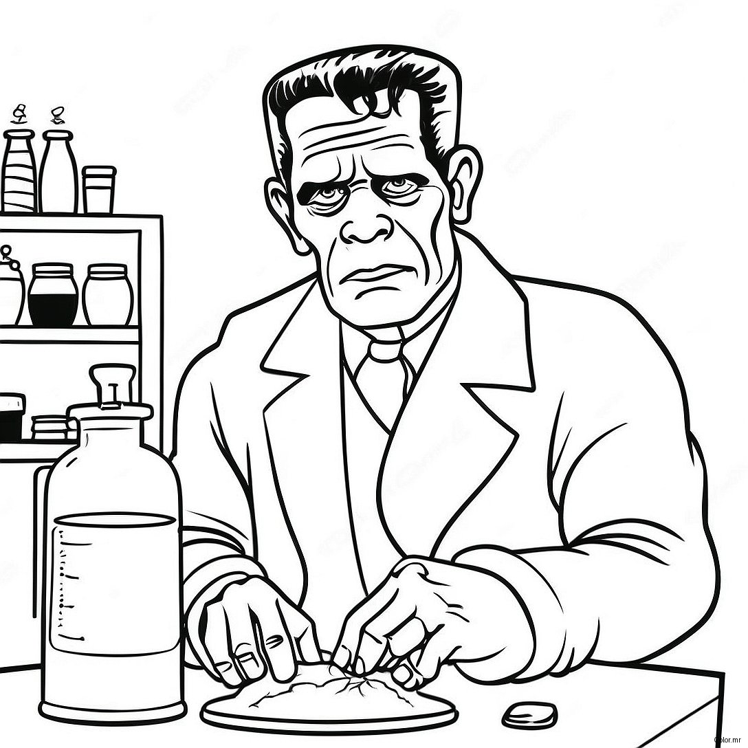 Classic Frankenstein In Lab Coloring Page 1522 1217