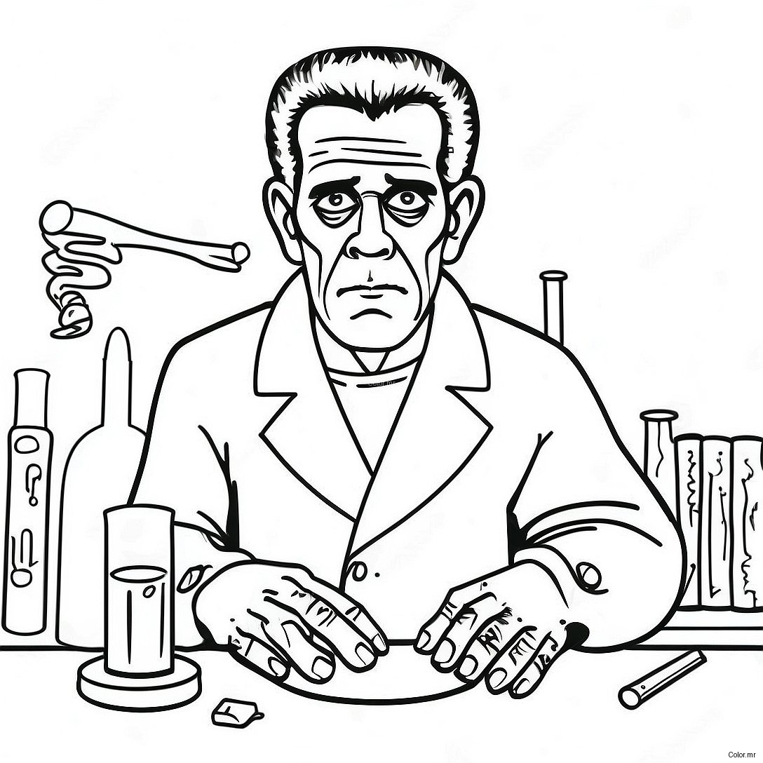 Classic Frankenstein In Lab Coloring Page 1522 1218