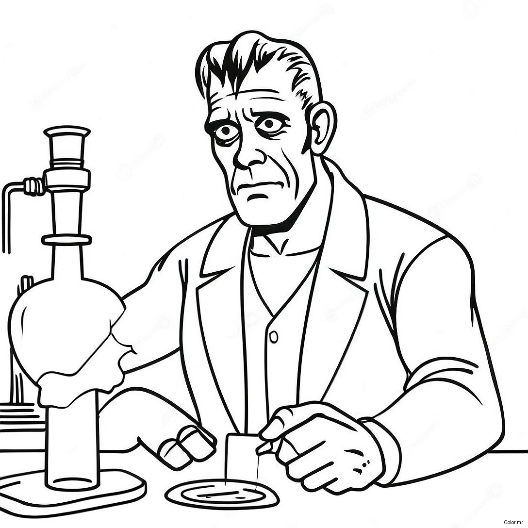 Classic Frankenstein In Lab Coloring Page 1522 1219