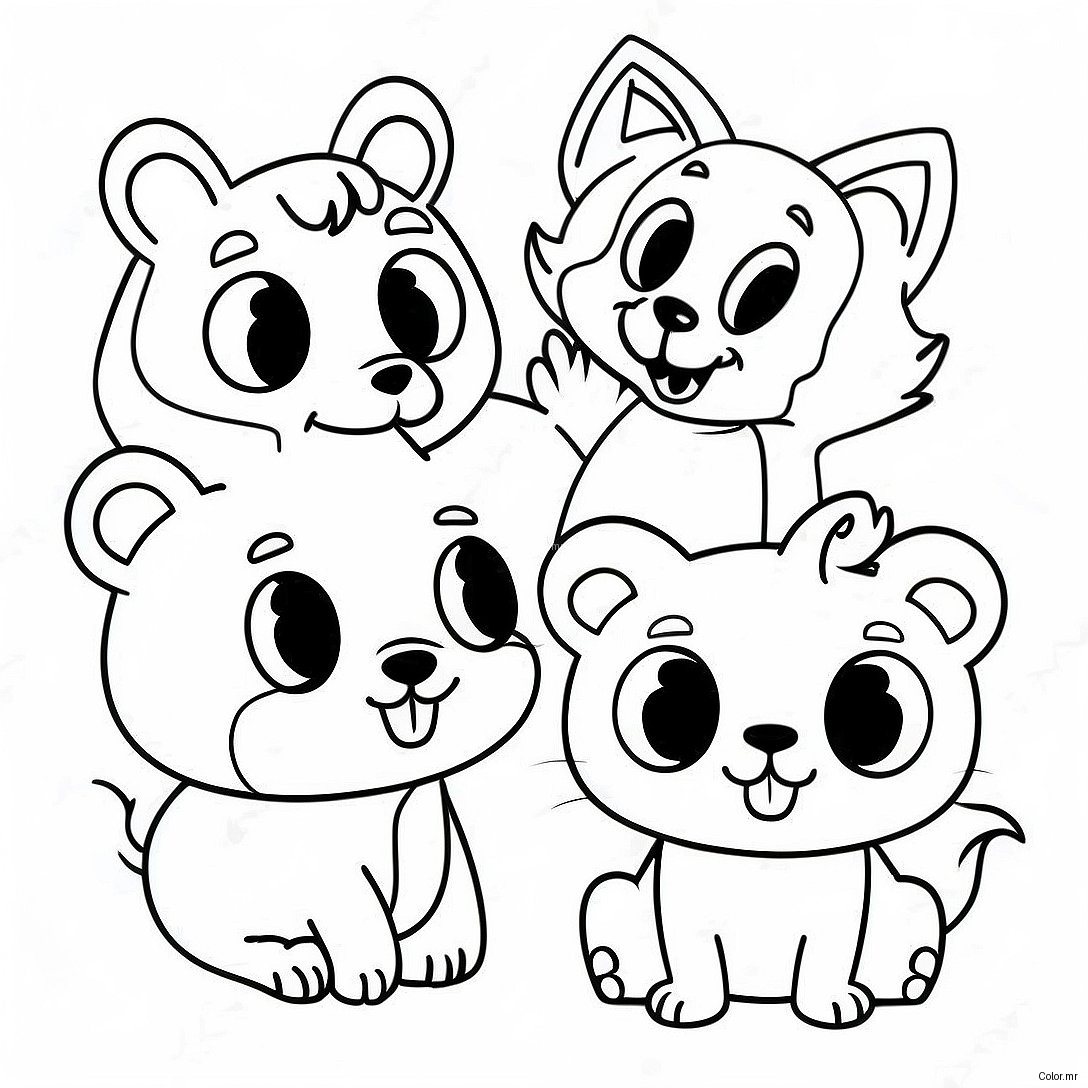 Colorful 80s Cartoon Animals Coloring Page 40999 33953