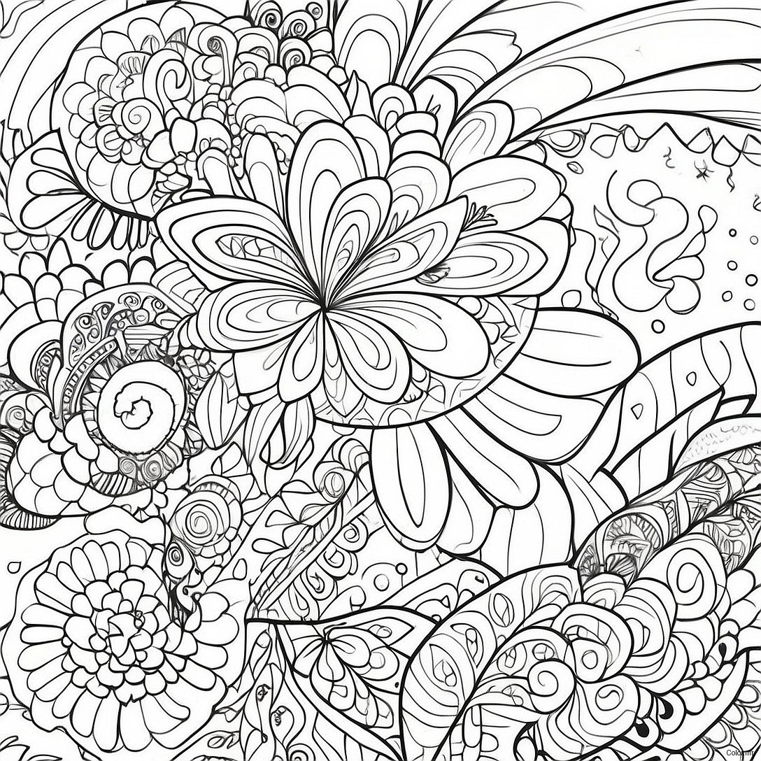 Colorful Aesthetic Trippy Patterns Coloring Page 16783 14129