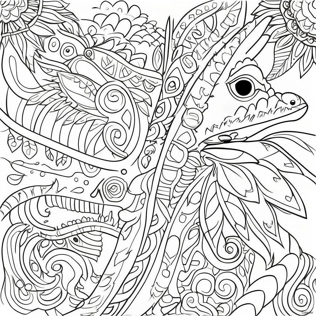 Colorful Amate Bark Animal Designs Coloring Page 40368 33466
