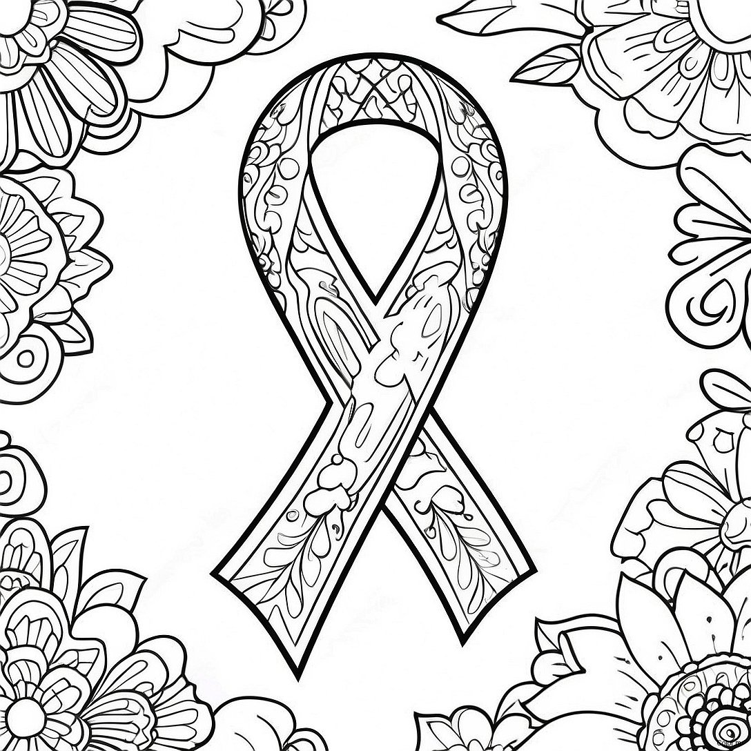 Colorful Arfid Awareness Ribbon Coloring Page 71774 59321