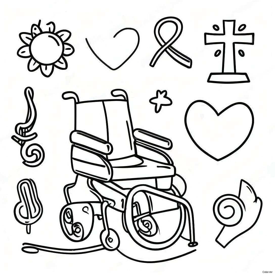 Colorful Disability Awareness Symbols Coloring Page 23864 22003