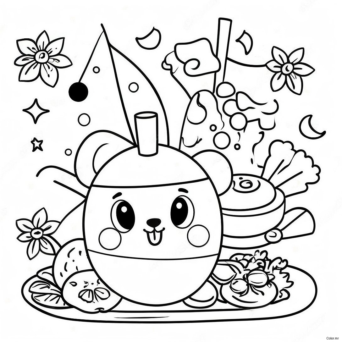 Colorful Disney Lunar New Year Feast Coloring Page 50215 41865