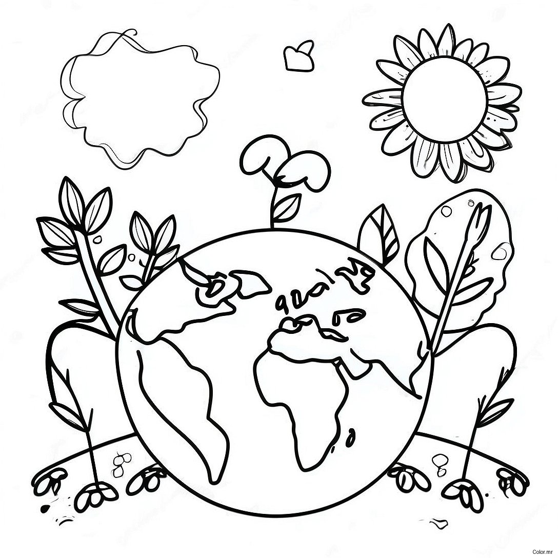 Colorful Earth Day Celebration Coloring Page 20412 18953