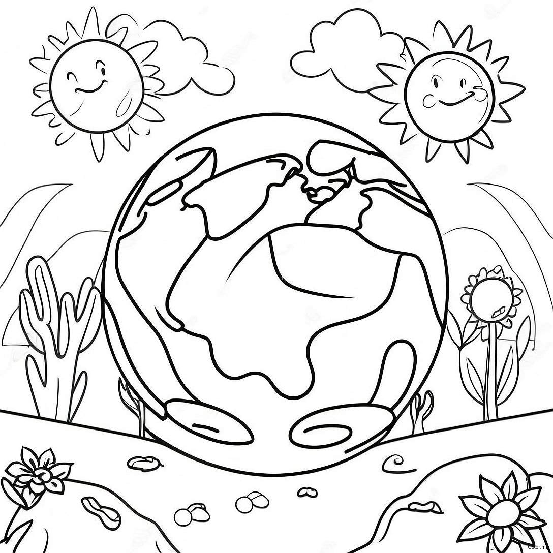 Colorful Earth Day Celebration Coloring Page 20412 18956