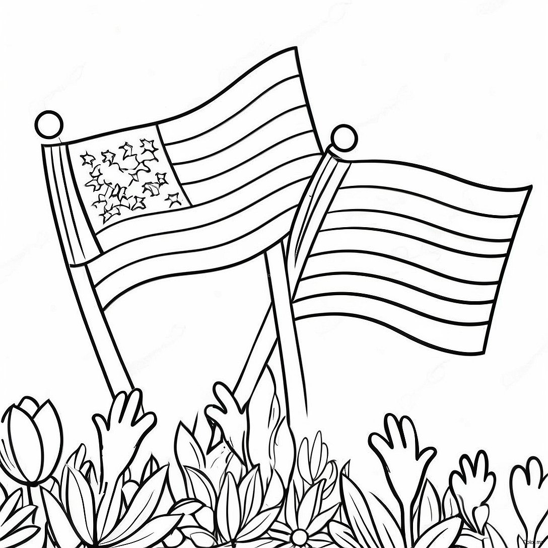 Colorful Flag Day Celebration Coloring Page 8947 7316