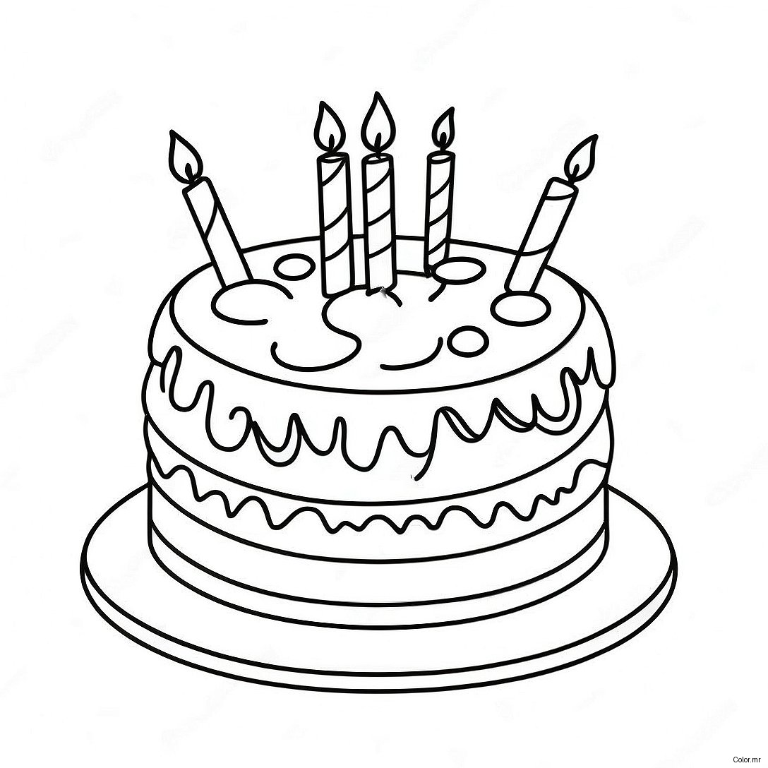 Colorful Happy 10th Birthday Cake Coloring Page 30899 27713