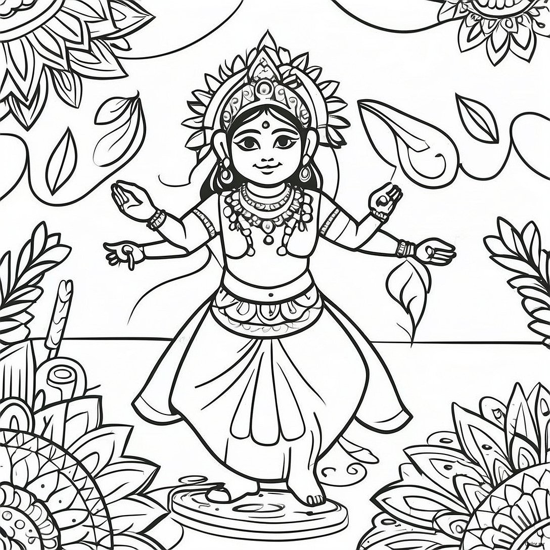 Colorful Indian Festival Celebrations Coloring Page 10698 8775