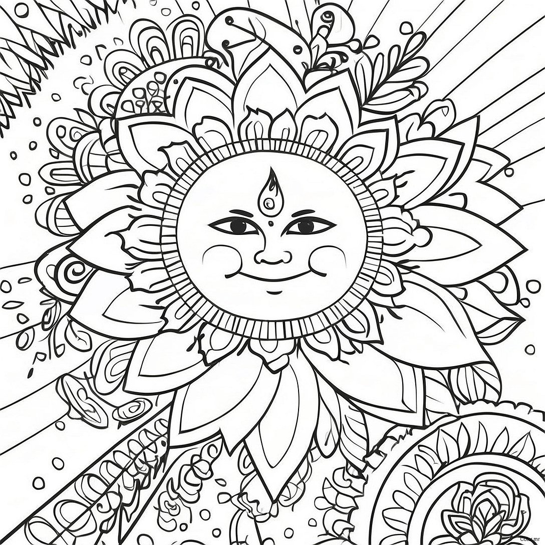 Colorful Indian Festival Celebrations Coloring Page 10698 8776