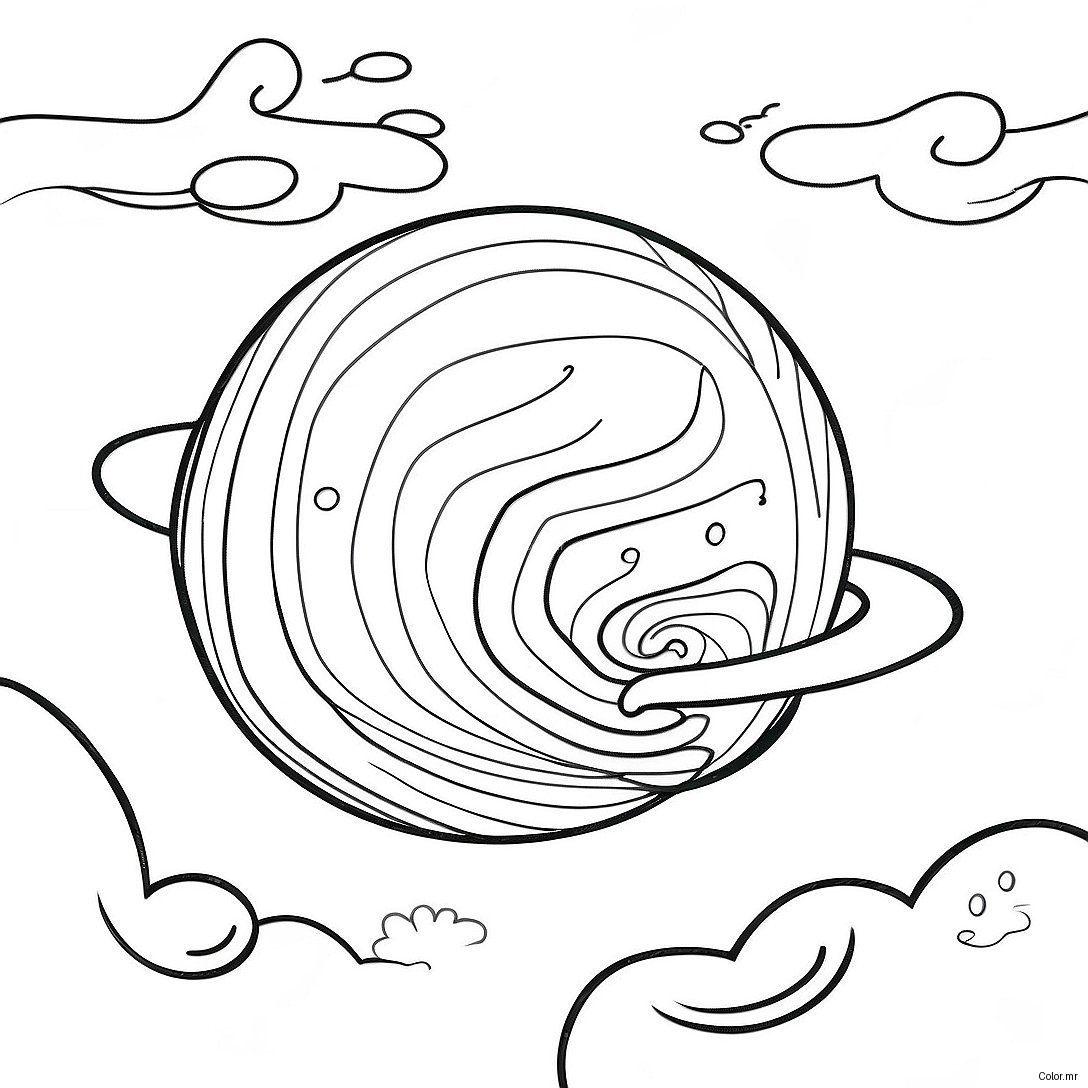 Colorful Jupiter With Swirling Clouds Coloring Page 36074 30093