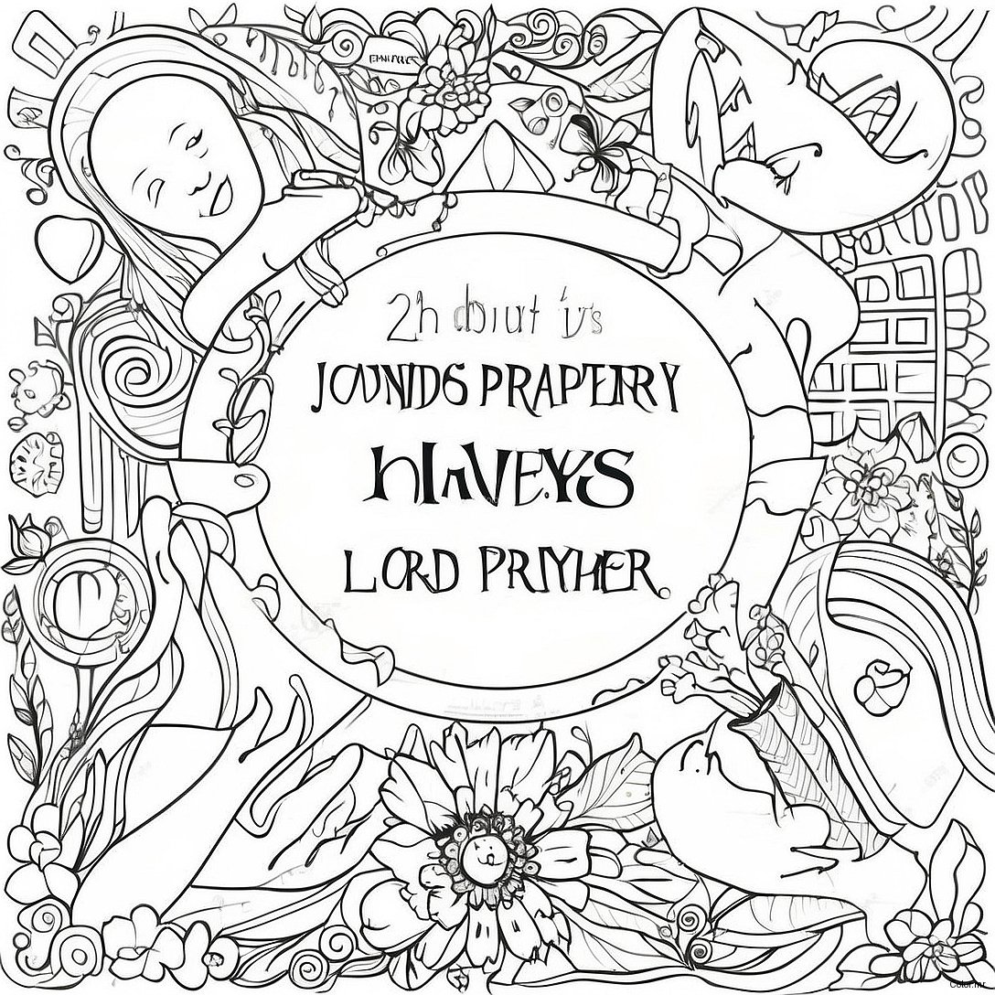 Colorful Lord S Prayer Illustration Coloring Page 31659 9112