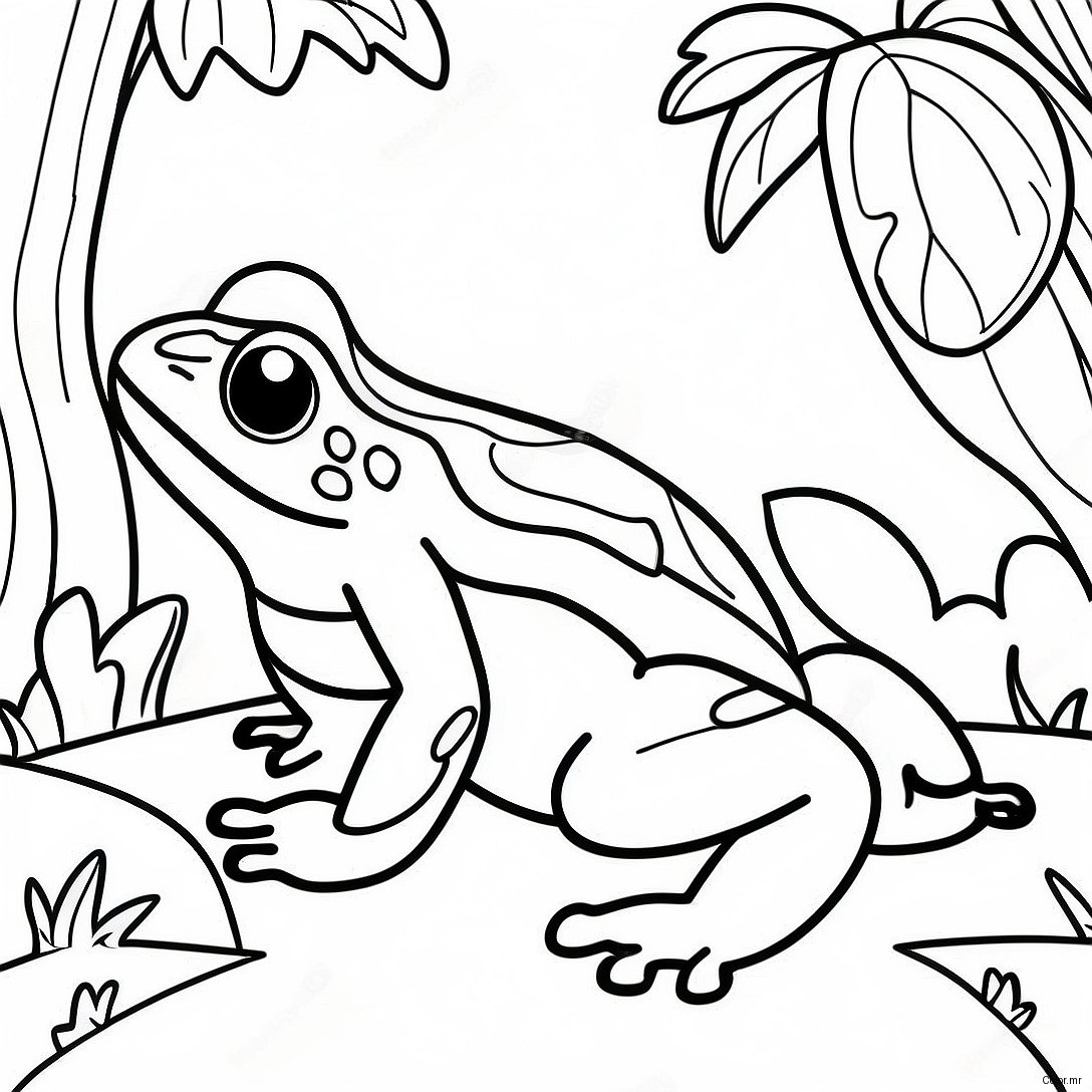 Colorful Poison Dart Frog In Jungle Coloring Page 50545 42121
