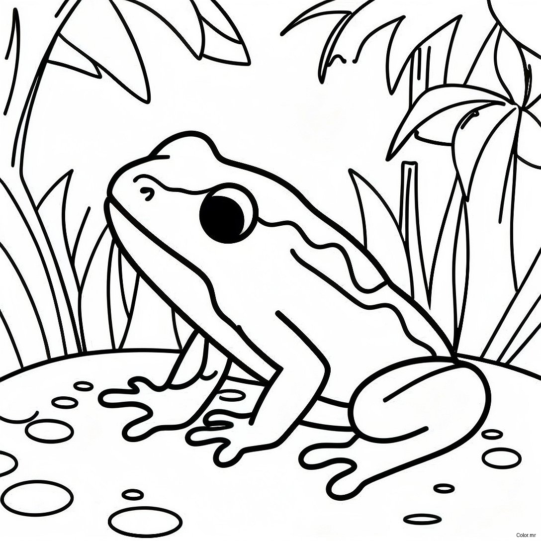 Colorful Poison Dart Frog In Jungle Coloring Page 50545 42124