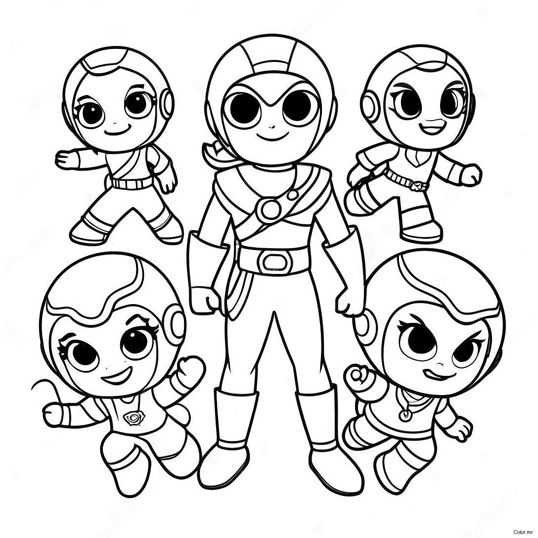 Colorful Rainbow Rangers Adventure Coloring Page 5614 4486