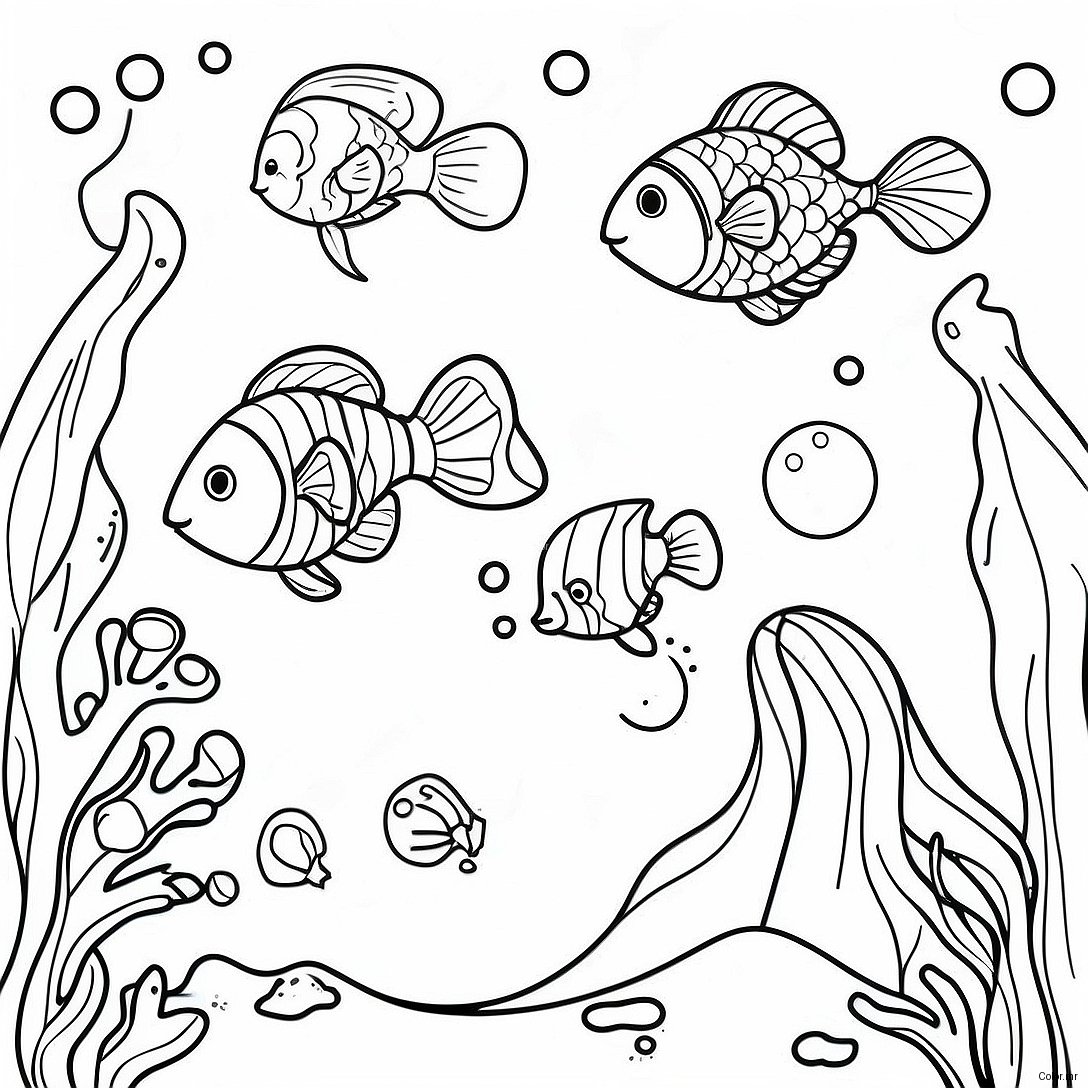 Colorful Seawing Underwater Scene Coloring Page 21743 20149