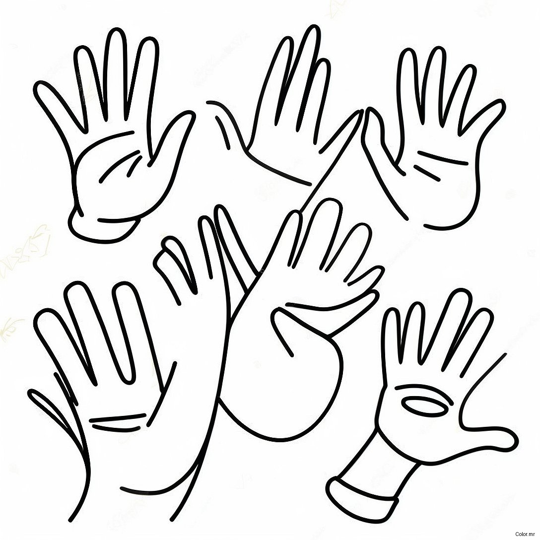 Colorful Sign Language Hand Shapes Coloring Page 24796 22730