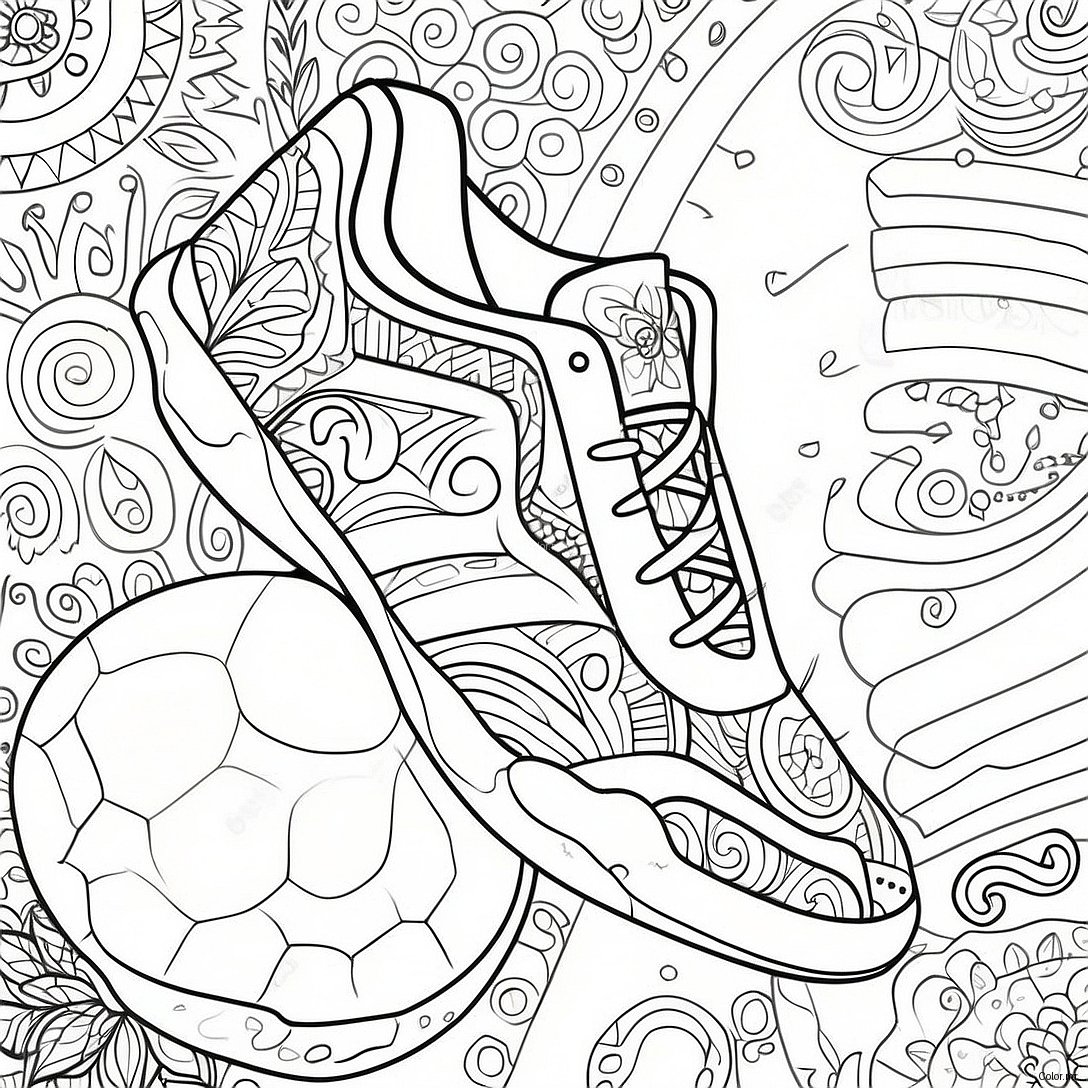 Colorful Soccer Shoe With Patterns Coloring Page 37116 30909