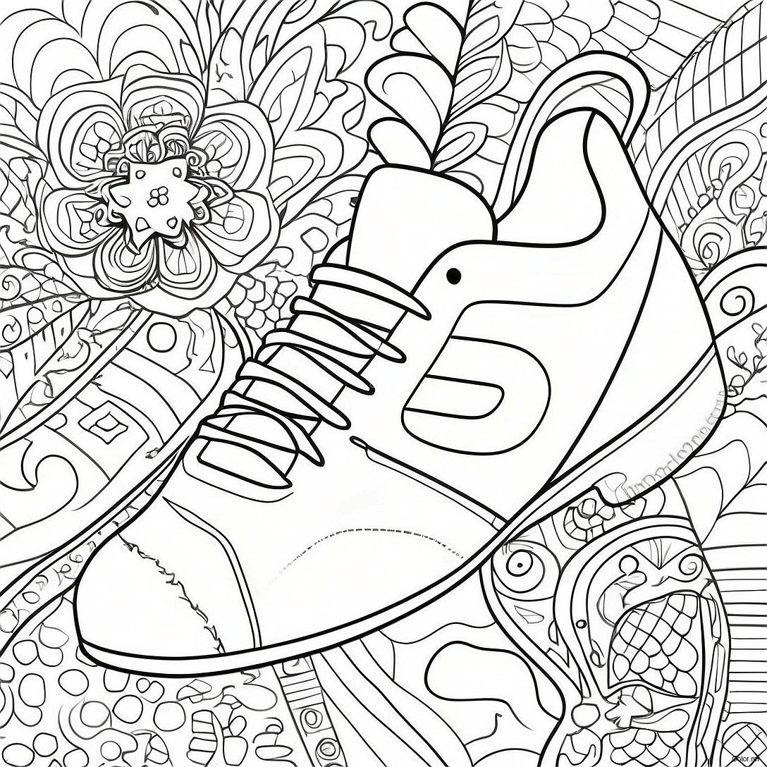 Colorful Soccer Shoe With Patterns Coloring Page 37116 30912