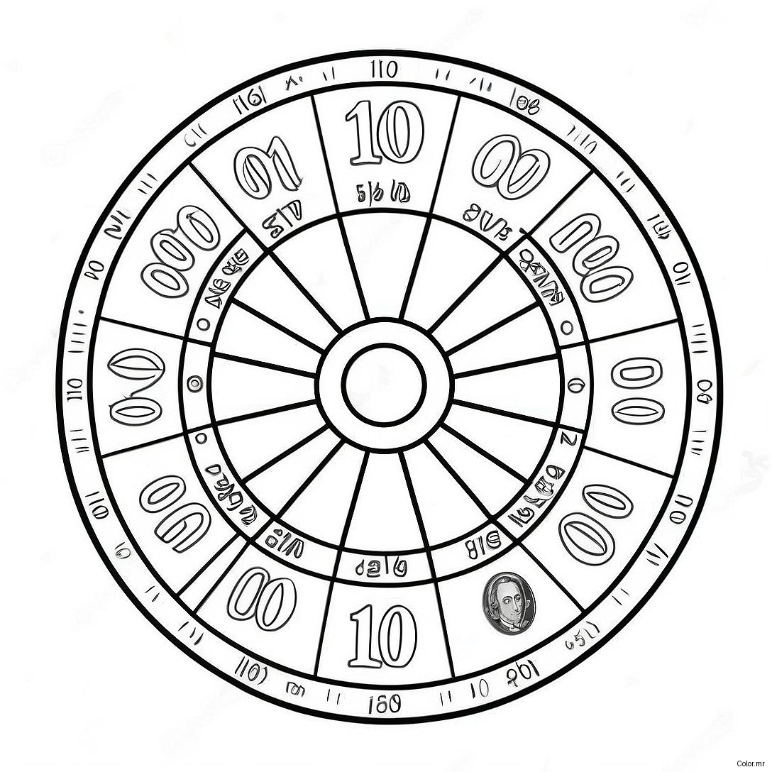 Colorful Wheel Of Fortune Game Board Coloring Page 70254 58087