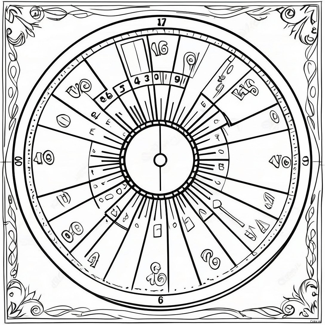 Colorful Wheel Of Fortune Game Board Coloring Page 70254 58088