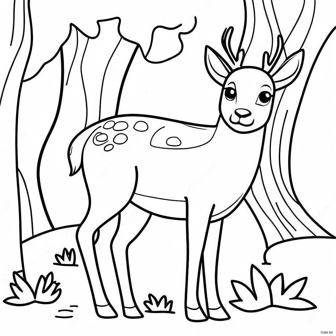 Coloriage De Cerf Buck Realiste 26722 24433