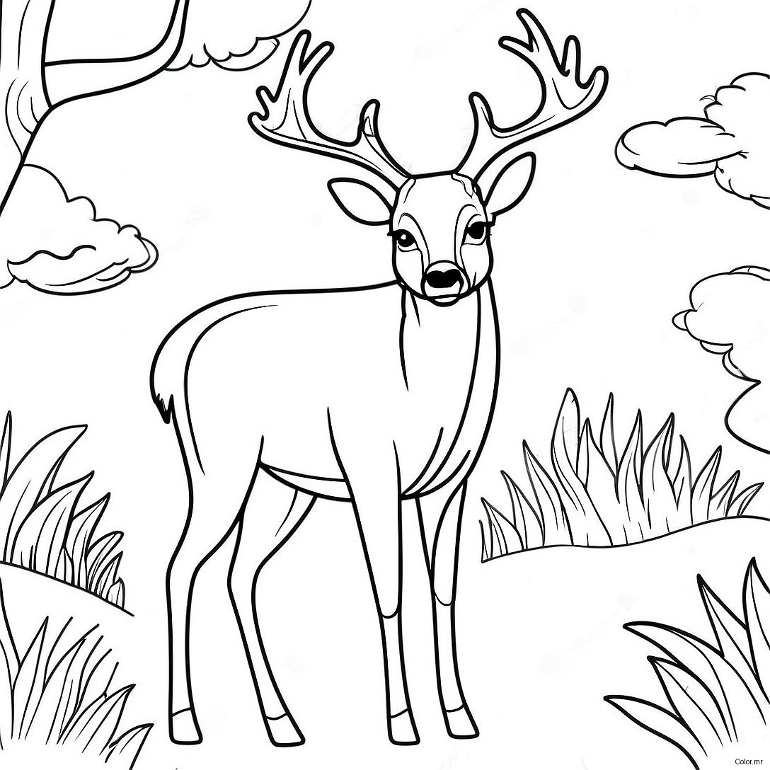 Coloriage De Cerf Buck Realiste 26722 24434