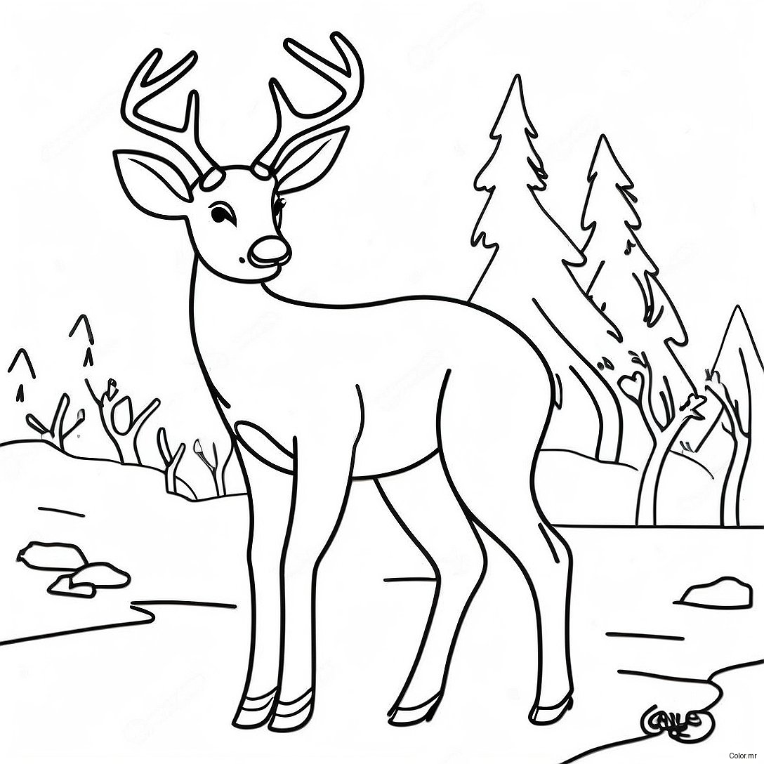 Coloriage De Cerf Buck Realiste 26722 24435