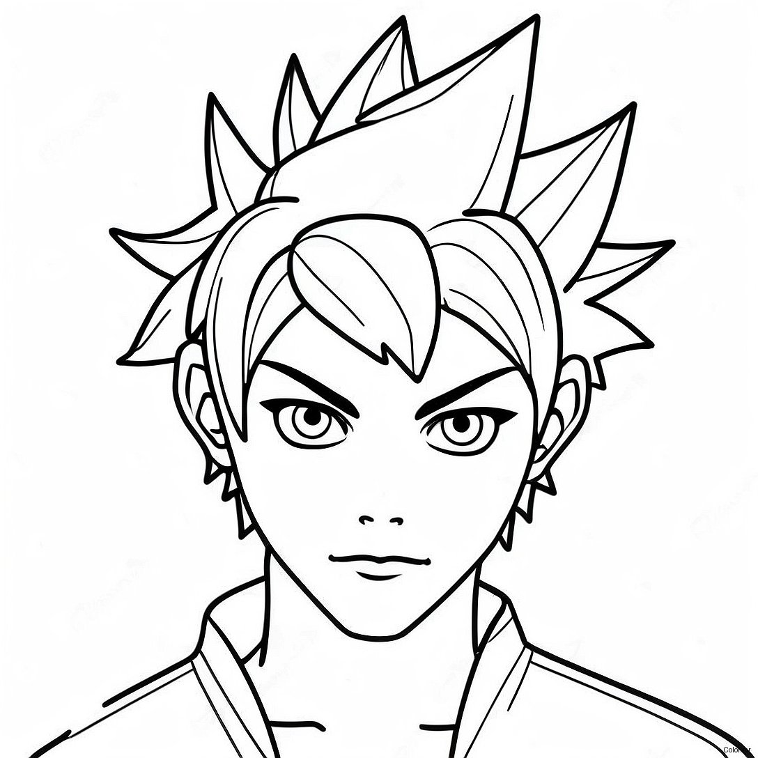 Cool Anime Boy With Spiky Hair Coloring Page 21843 20232