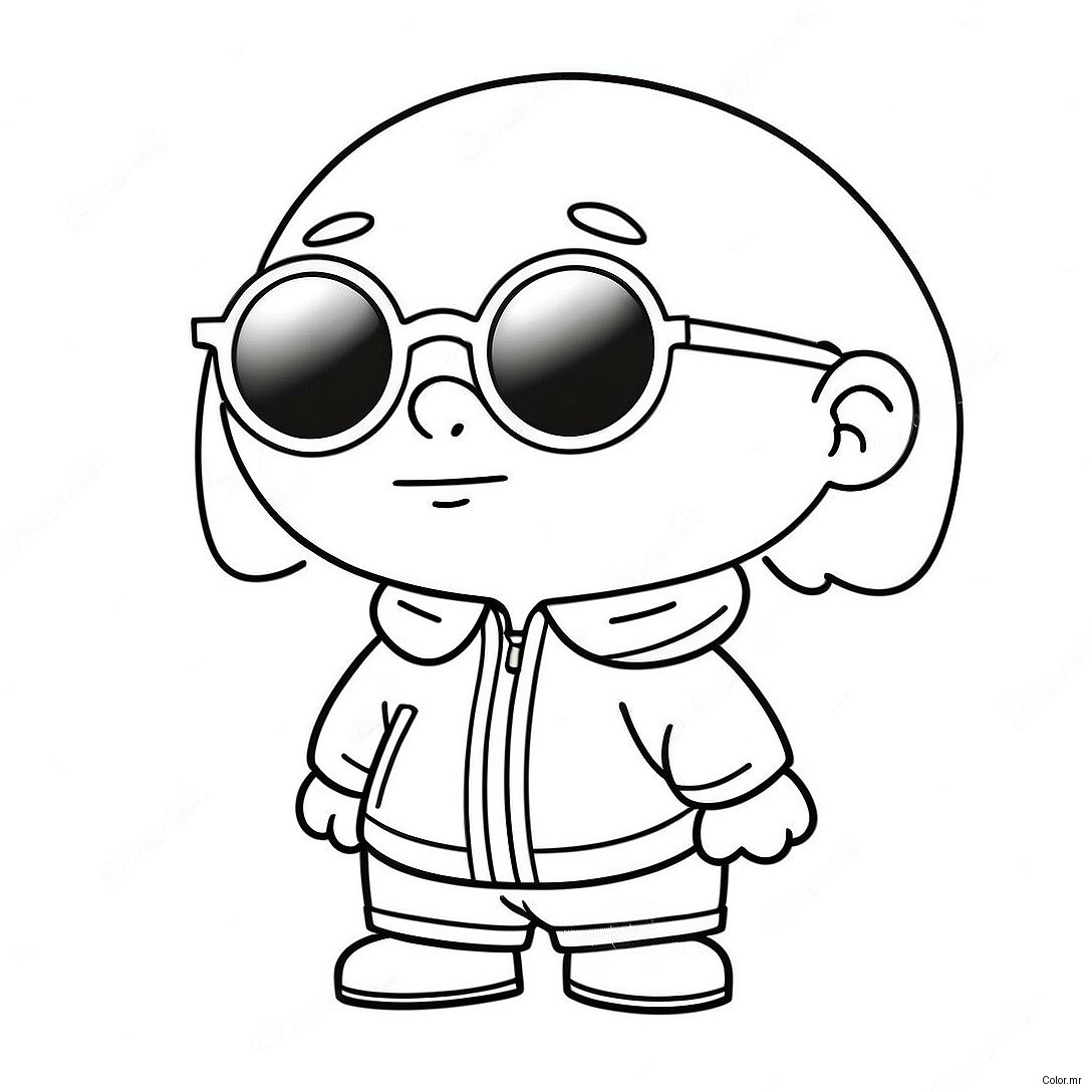 Cool Gangsta Stewie With Sunglasses Coloring Page 74606 61551