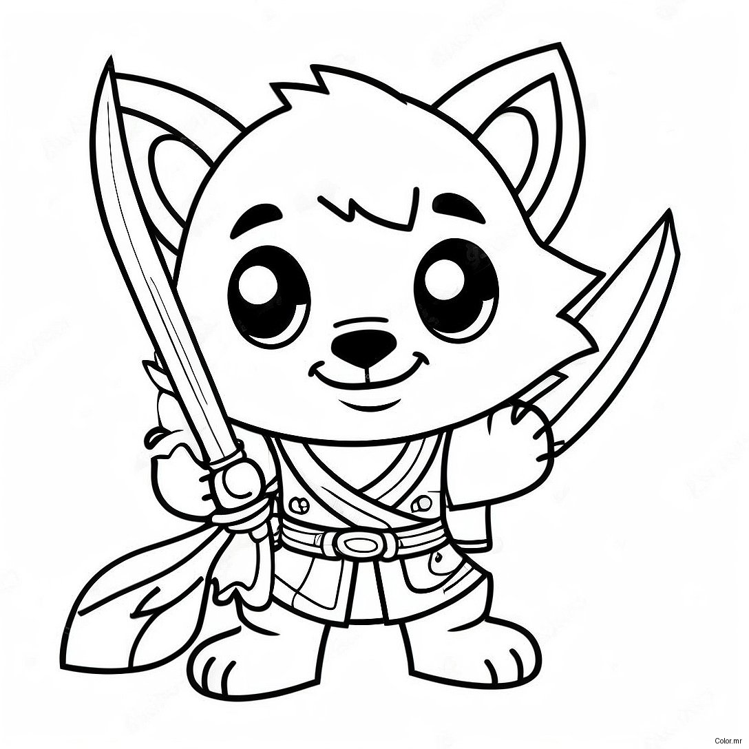 Cool Male Anime Wolf Boy With Sword Coloring Page 37877 31501