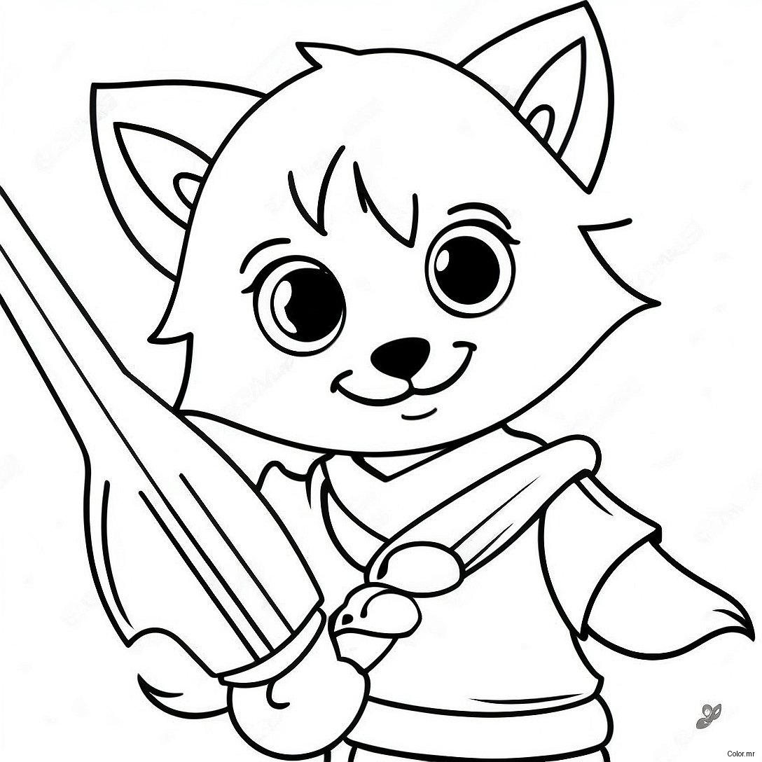 Cool Male Anime Wolf Boy With Sword Coloring Page 37877 31502