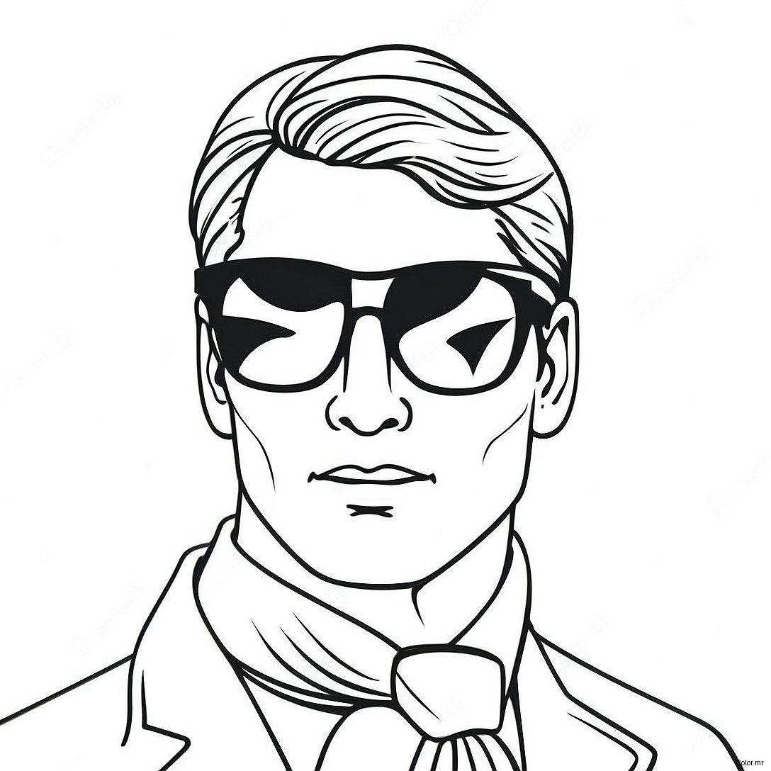 Cool Spy With Sunglasses Coloring Page 56682 47113