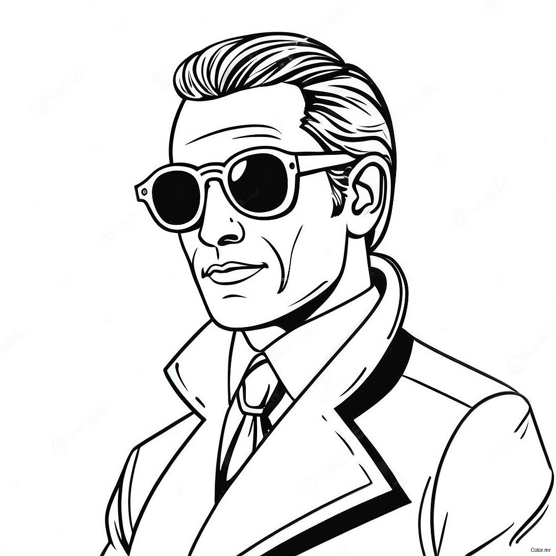 Cool Spy With Sunglasses Coloring Page 56682 47114