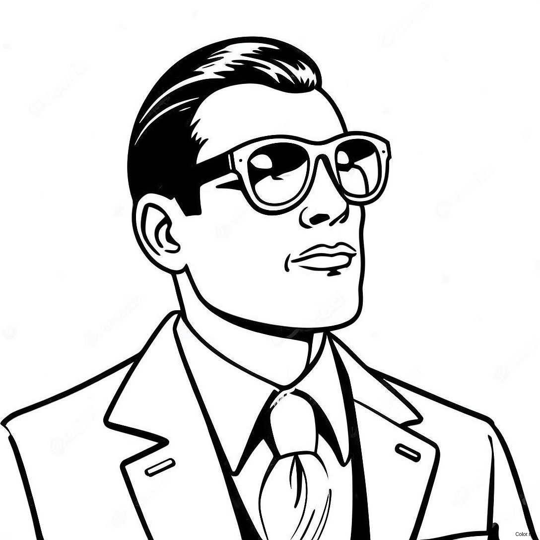 Cool Spy With Sunglasses Coloring Page 56682 47115