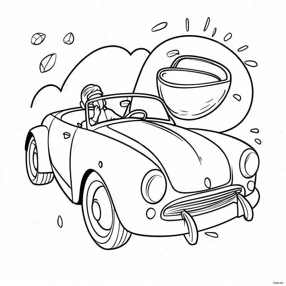 Cory Carson Driving His Colorful Car Coloring Page 29859 26885