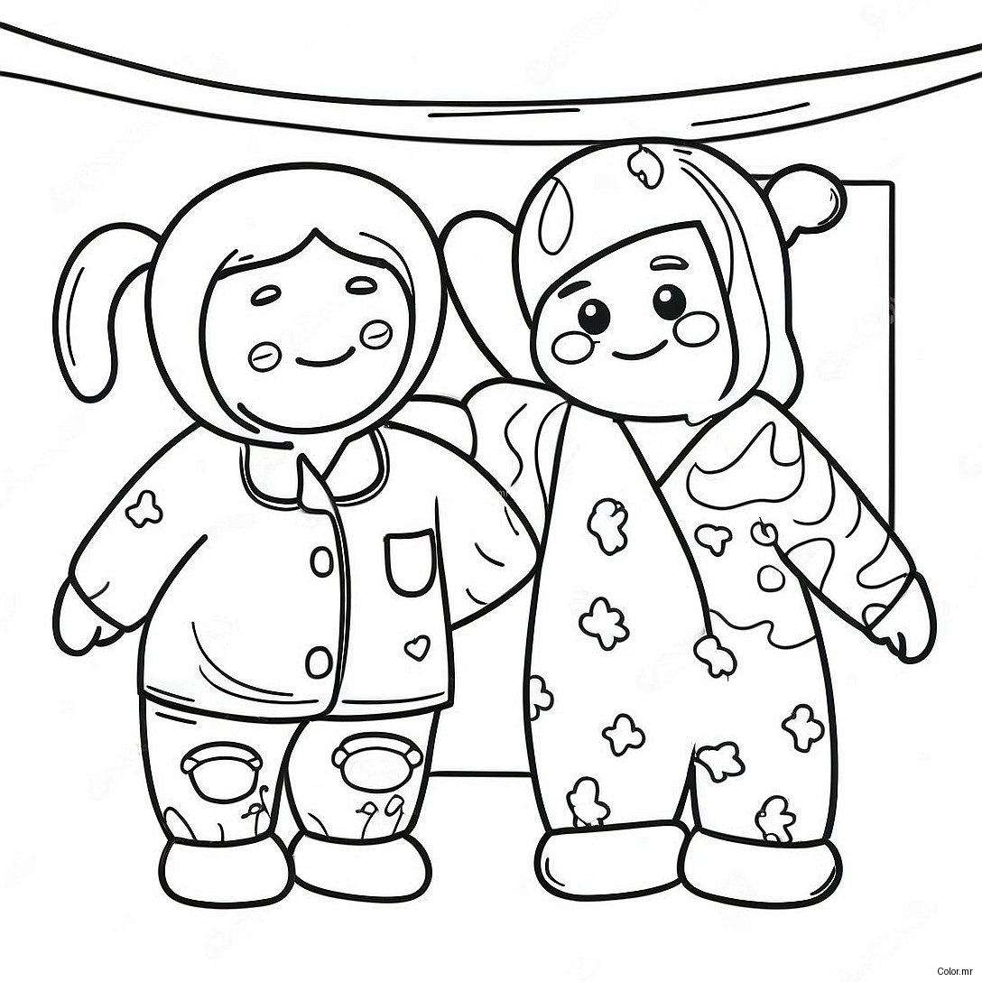 Cozy Pajama Day Celebration Coloring Page 30619 27489