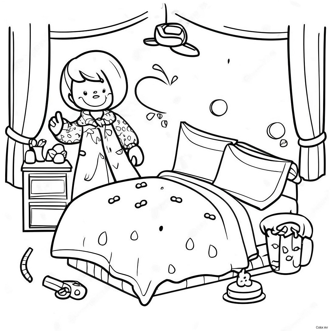 Cozy Pajama Day Celebration Coloring Page 30619 27490