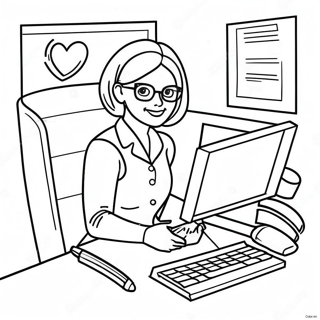 Creative Administrative Professionals Day Coloring Page 47795 39738