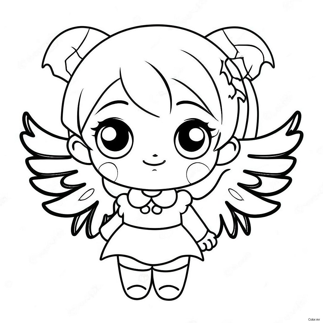 Cute Anime Demon Girl With Wings Coloring Page 61537 51006