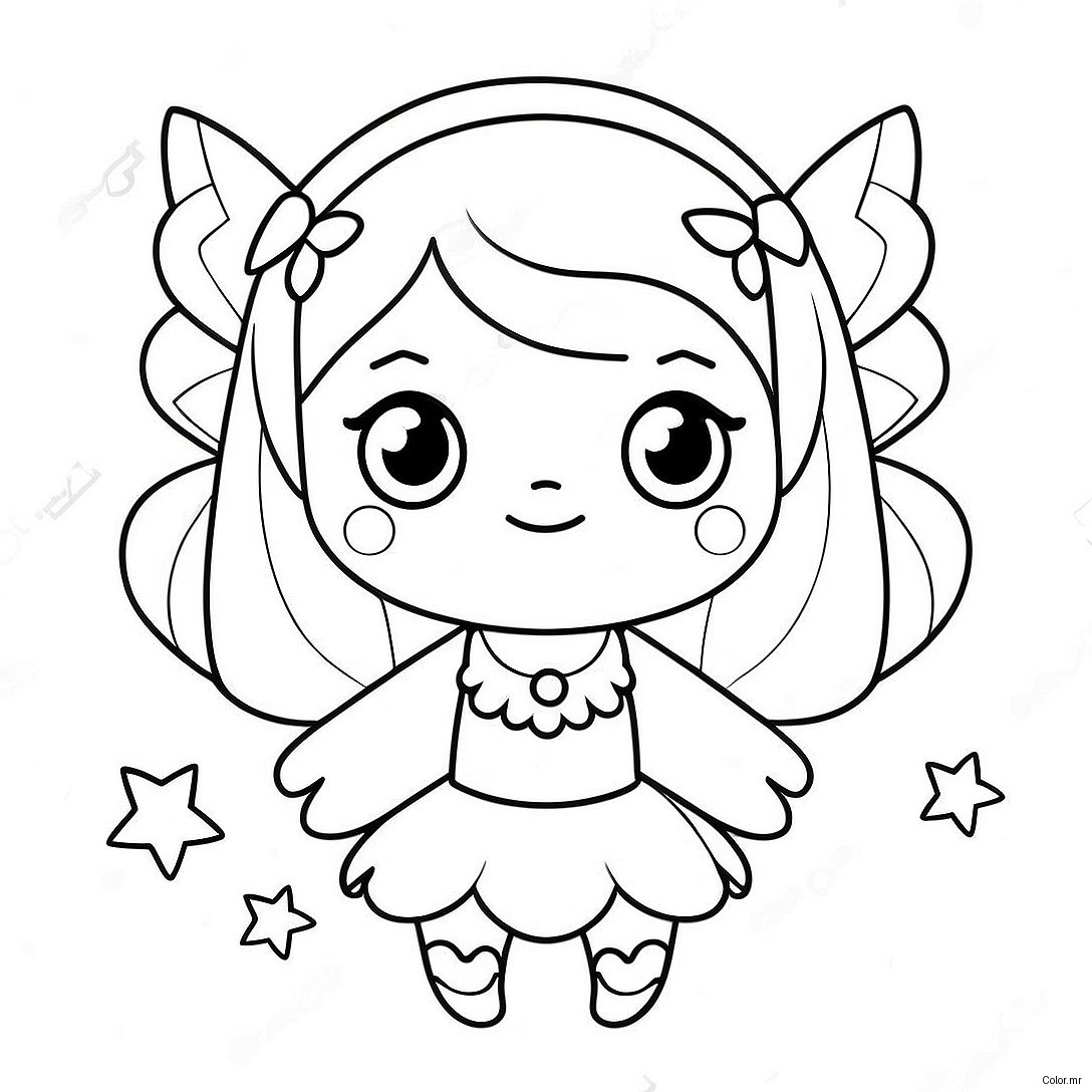 Cute Anime Fairy With Sparkling Wings Coloring Page 32972 17254