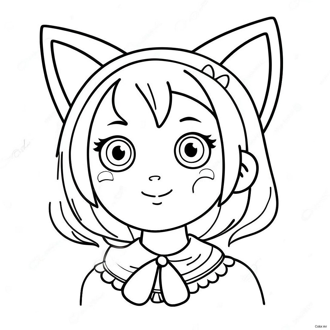 Cute Anime Girl With Cat Ears Coloring Page 392 313