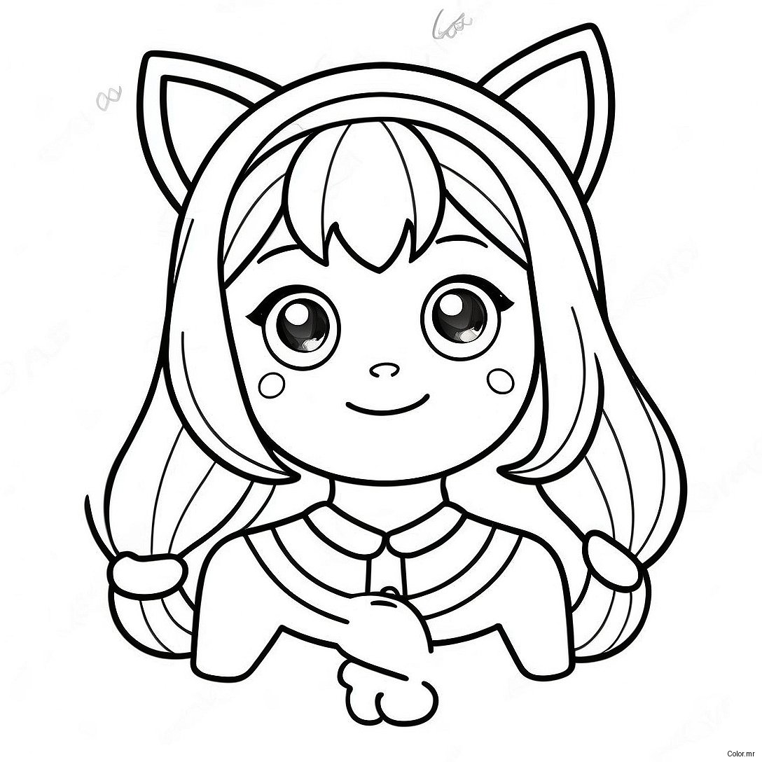 Cute Anime Girl With Cat Ears Coloring Page 392 316