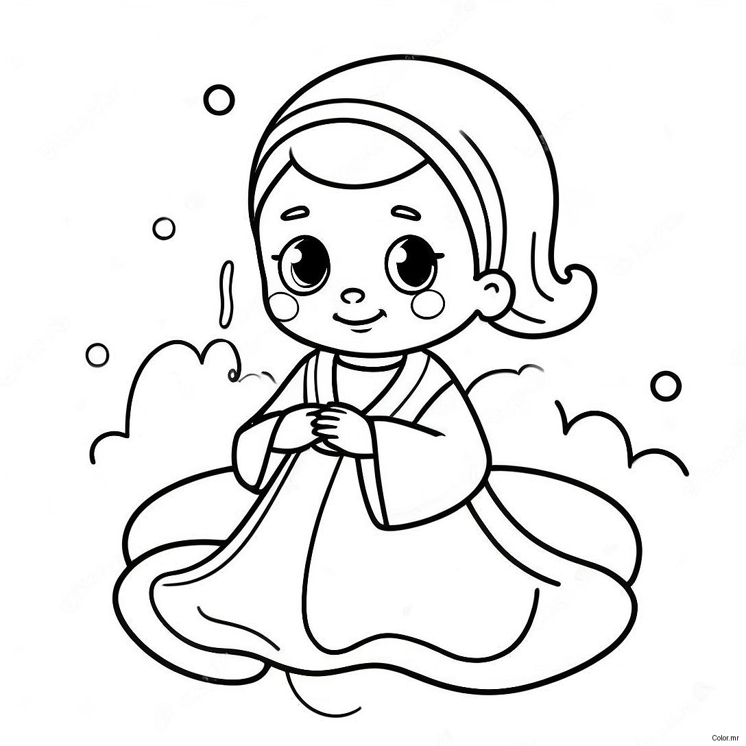Cute Baby In White Gown Baptism Coloring Page 9577 7813