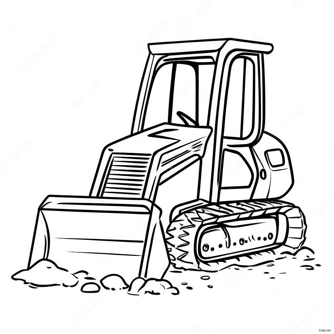 Cute Backhoe Digging Coloring Page 55592 46233