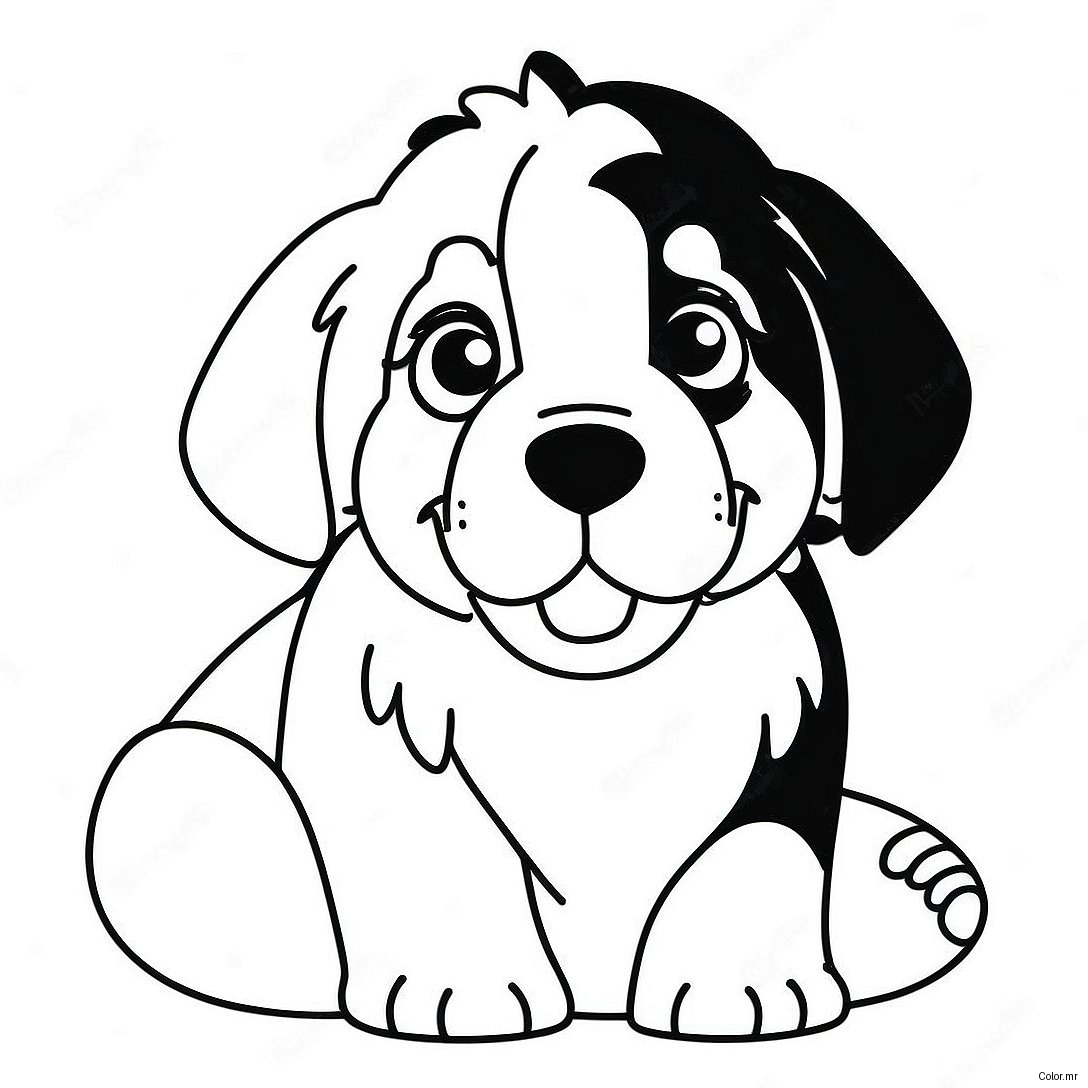 Cute Bernese Mountain Dog Puppy Coloring Page 35564 29586