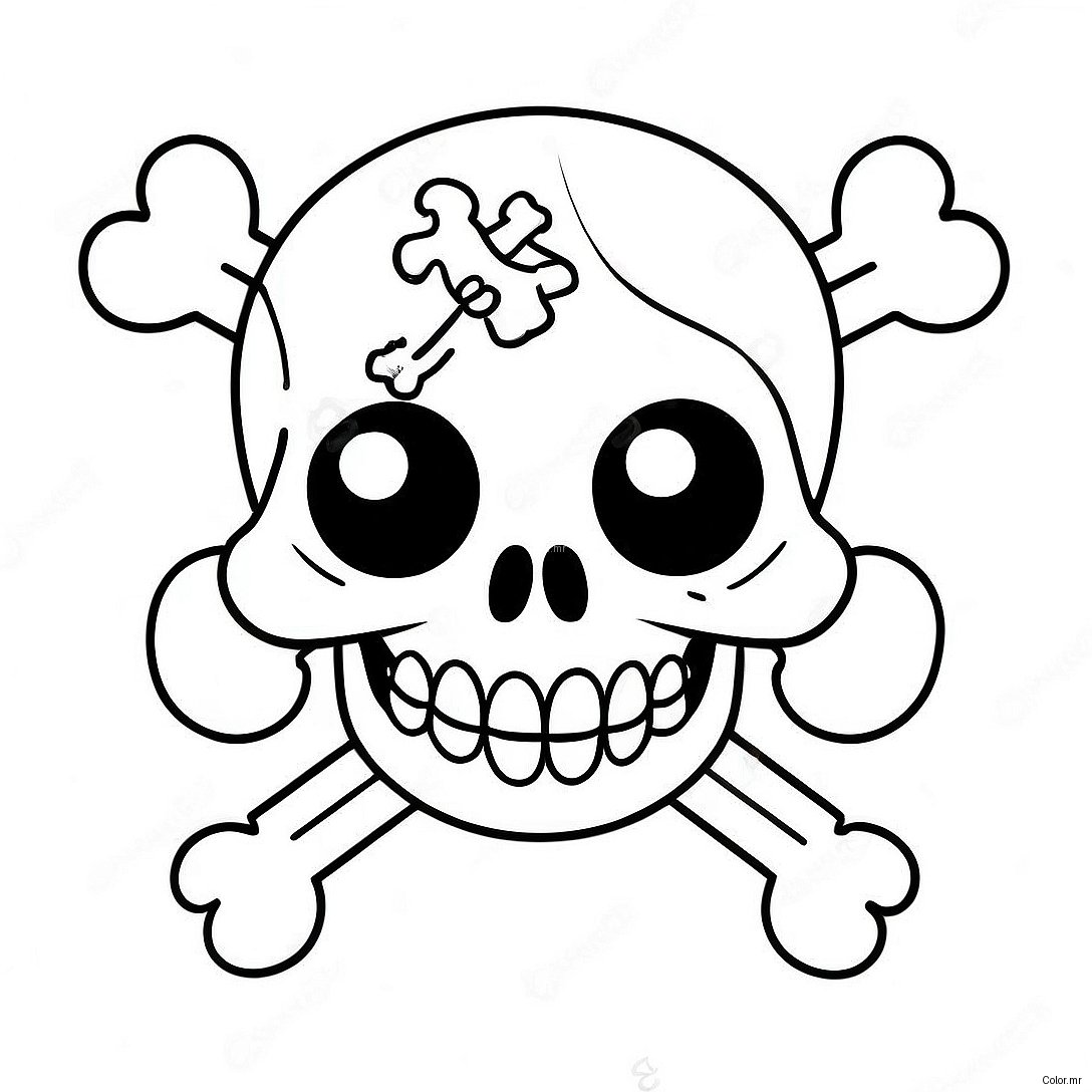 Cute Cartoon Skull And Crossbones Coloring Page 73826 60926