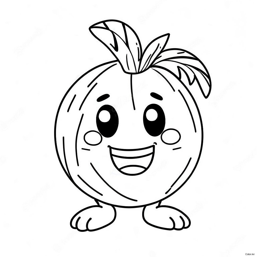 Cute Coconut With Smiling Face Coloring Page 14780 12217