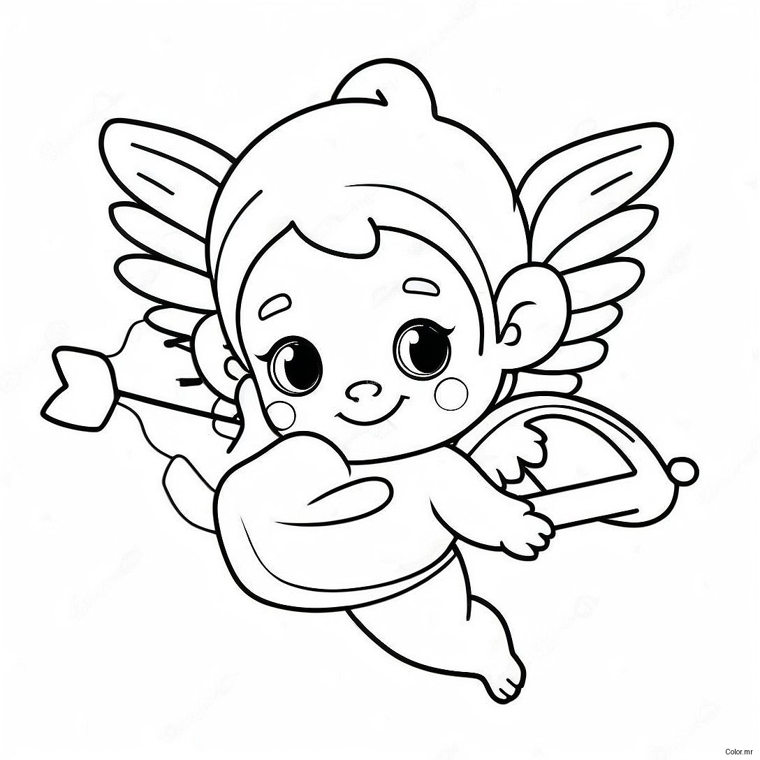 Cute Cupid With Heart Arrows Coloring Page 12418 10335